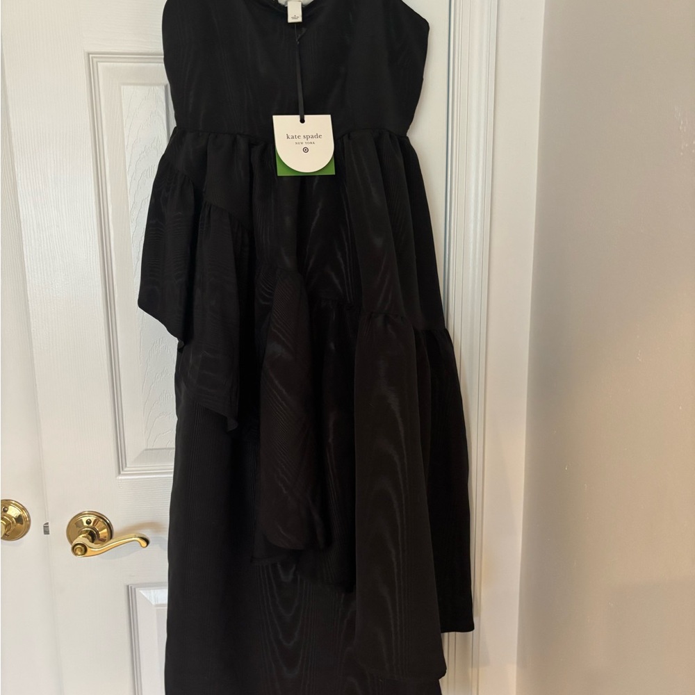 kate spade Black Tiered Asymmetric Ruffle Dress